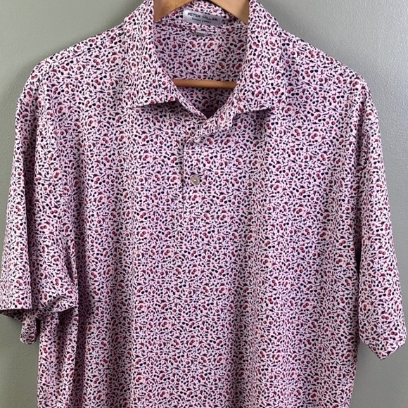 Peter Millar Summer Comfort Red Blue Golf Aviation Performance Polo Shirt Large - Picture 3 of 8